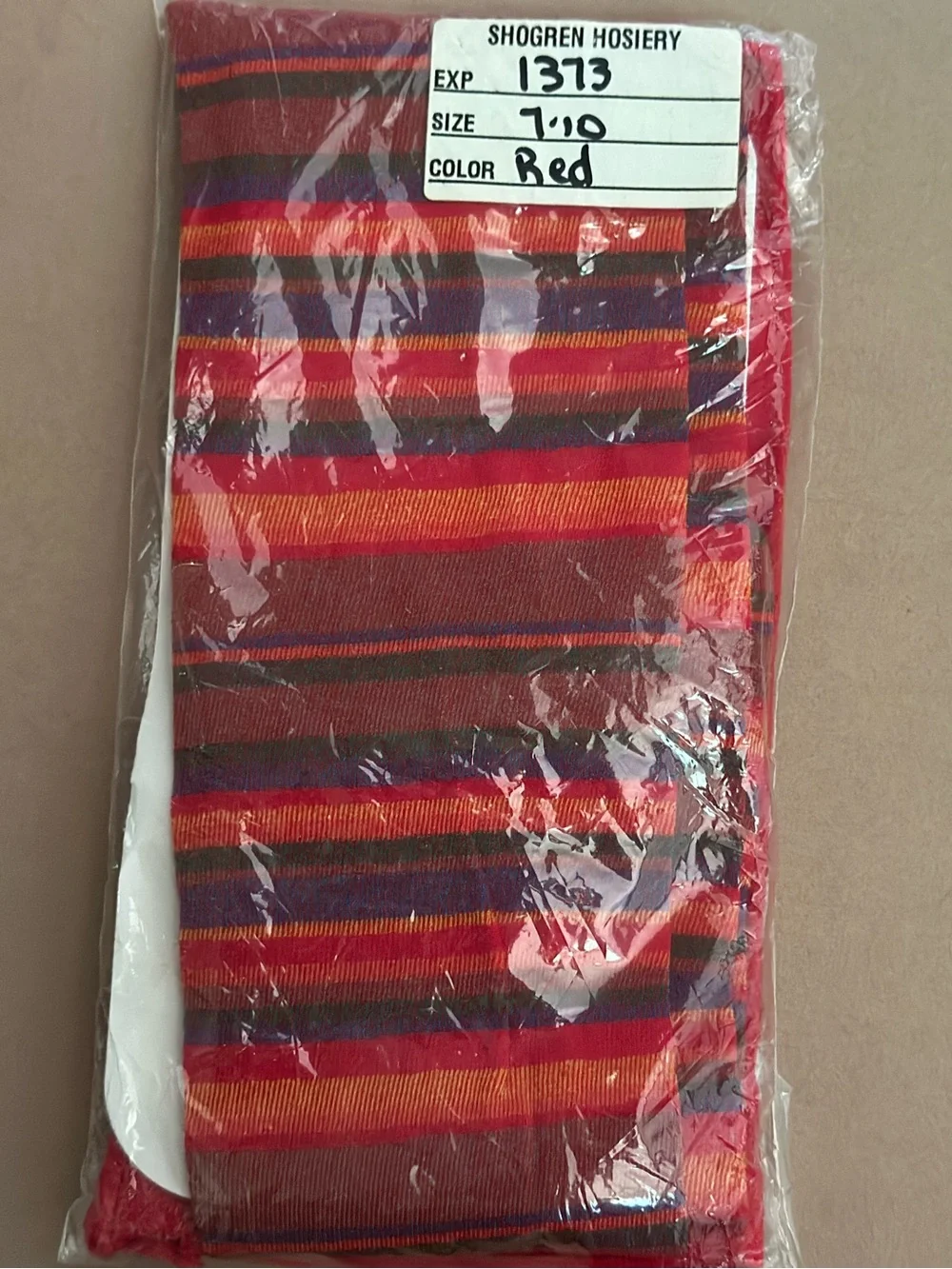 NEW Vintage Striped Red Multicolor Tights Kids 70s style Colorful READ DESCRIP